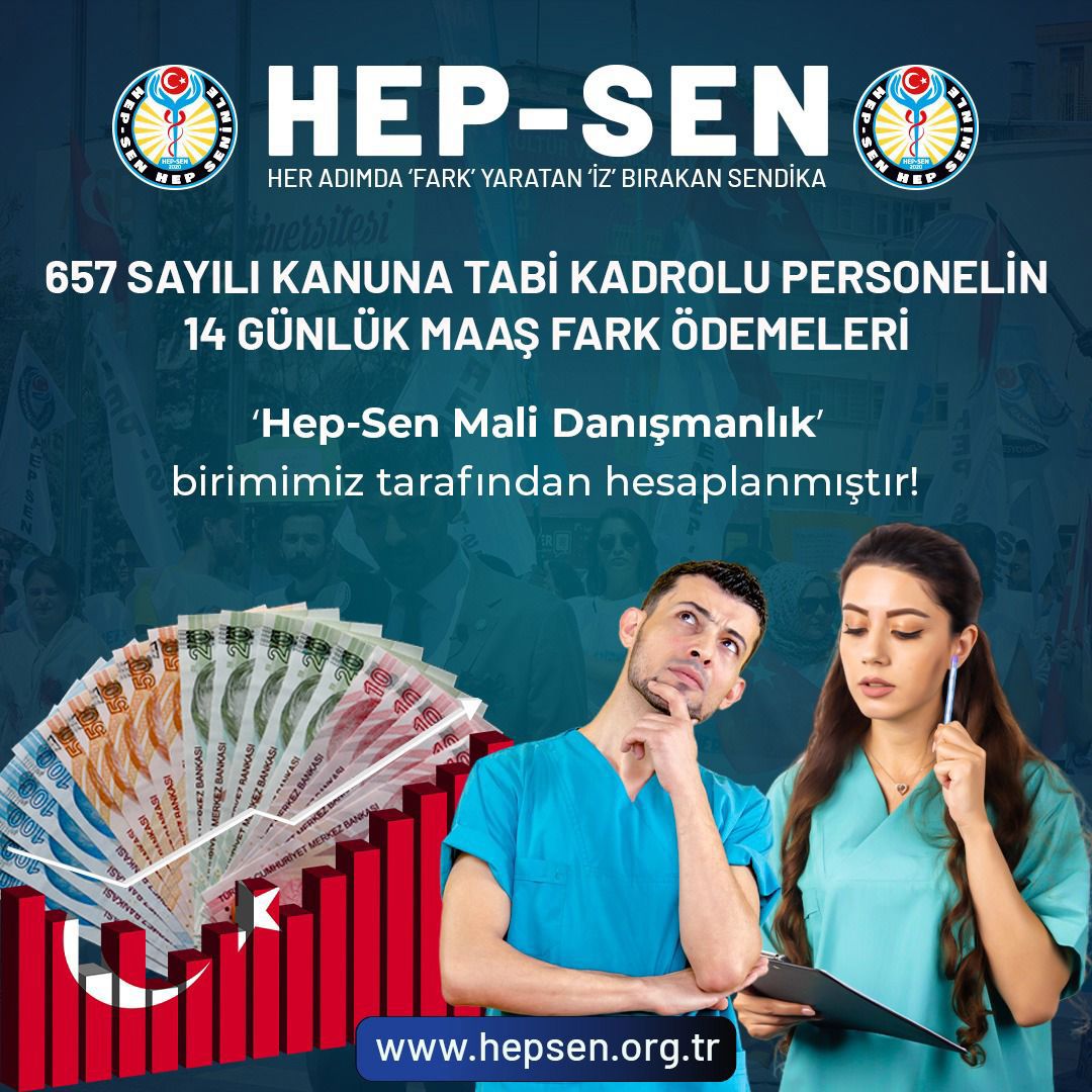 657 Sayılı Kanuna Tabi Kadrolu Personelin 14 Günlük MAAŞ Farkı Ödemeleri